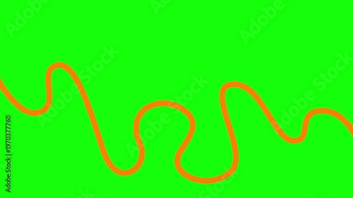 Wallpaper Mural Animated orange tape appear and disappear. Decorative line with smooth. Looped video. Linear vector illustration isolated on green background. Torontodigital.ca