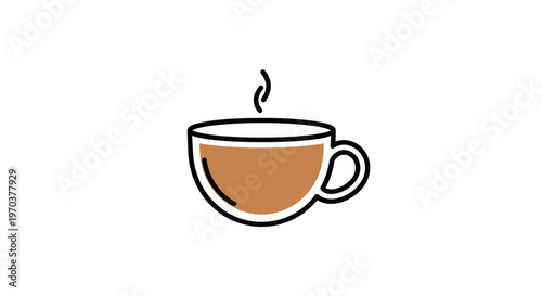 A steaming hot coffee cup icon.