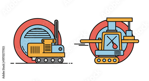 Bulldozer Construction Equipment Side View.