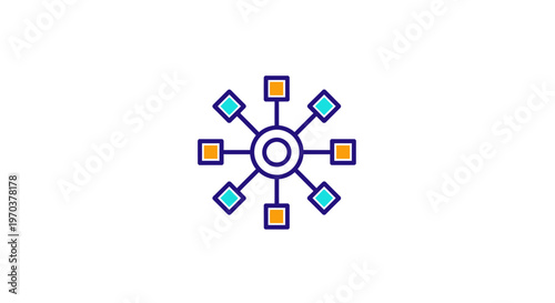 Colorful Geometric Shape Network Diagram.