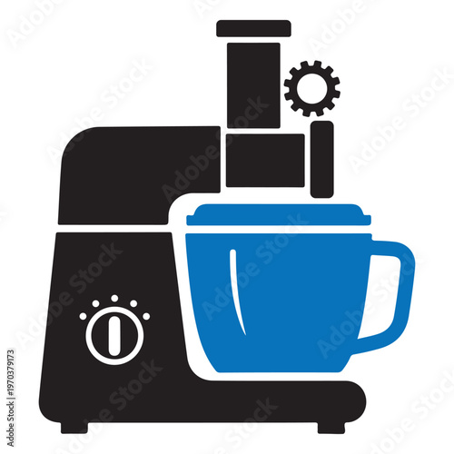 Modern Food Processor Kitchen Appliance Icon.