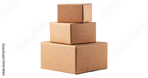 Foto Cardboard box warehouse mockup, png file of isolated cutout object with shadow o