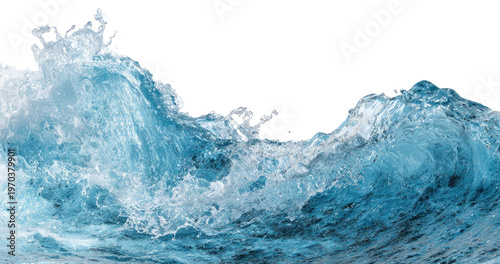 Canvas Print Ocean water surface waves , isolated on transparent background cutout