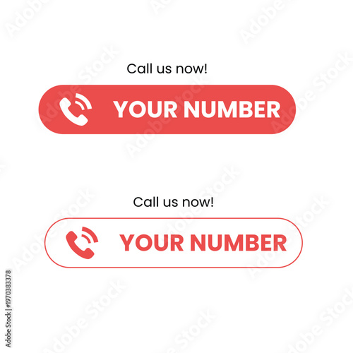 Call to action buttons with phone icons and sample text for advertising and marketing materials  customizable templates