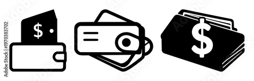 Savings account passbook icon set with solid black design on white background featuring finance, banking, accounting with simple and minimalist