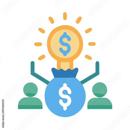 Canvas-taulu Money-making idea concept showing investment, crowdfunding and financial busines