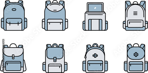 Backpack Collection Set with School, Laptop, and Travel Bags for Kids, Students, and Everyday Use.