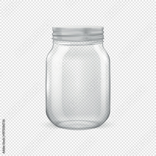 3D Amber Glass Jar Empty Template