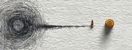 Grey background with puzzle piece and question drawing