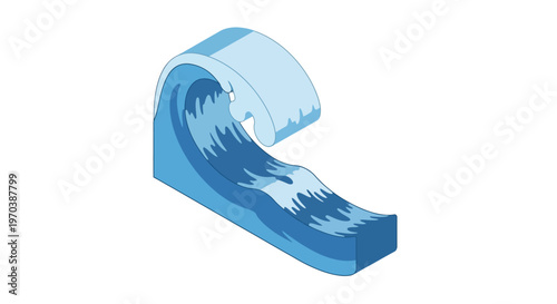 Blue wave graphic design element.