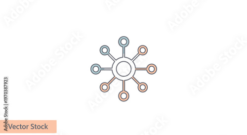 Colorful Circular Connection Network Diagram.