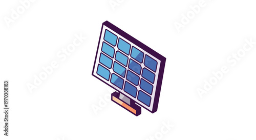 Solar panel on a stand outdoors.