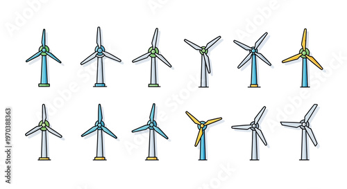 Wind Turbines Renewable Energy Generators.