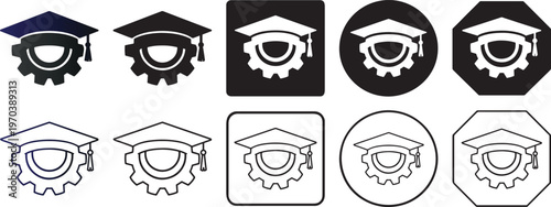 Modern graduate internship solid icon.