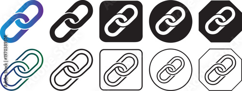 Modern link connection solid icon.