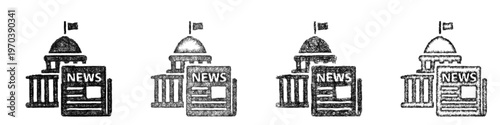 Sketch politics news icon design set
