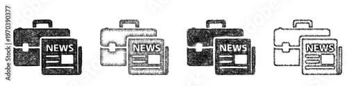 Sketch business news icon design set
