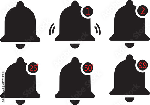 Digital Alert Bells: Illustrating digital alert bells, ranging from subtle rings to a flurry of notifications, depicting the varied levels of incoming information, messages or events. 