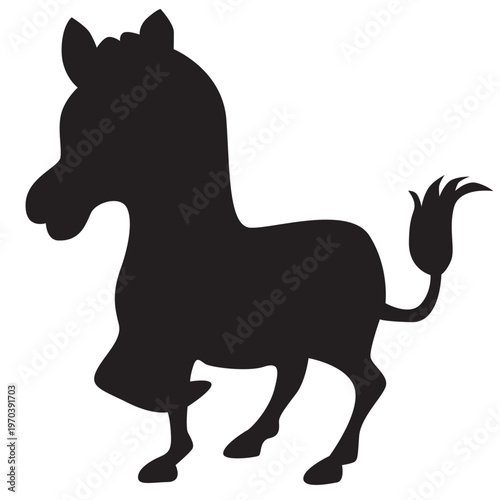 Silhouette of a Cartoon Zebra