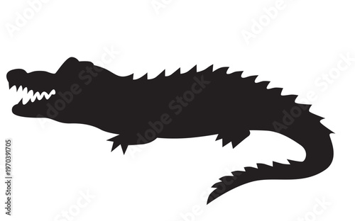 Black Silhouette of an Alligator
