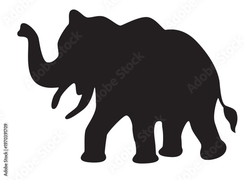 Black Silhouette of an Elephant