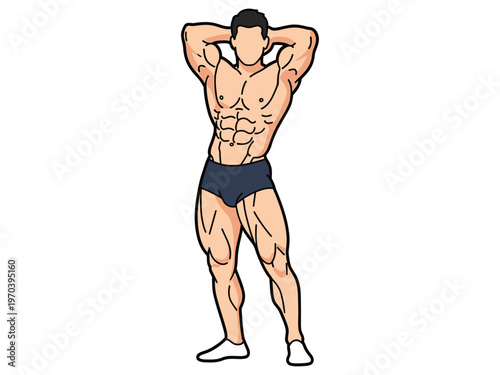 Posing with Hands Behind Head vector