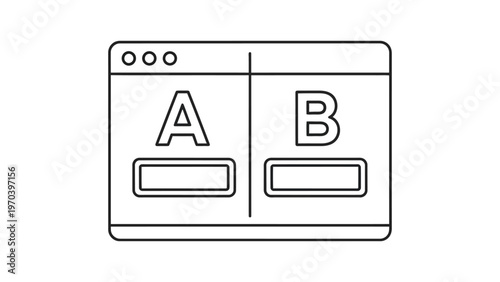 Simple ab testing interface with two options a and b displayed in boxes