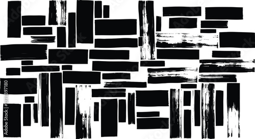 Abstract expressionist composition in black and white