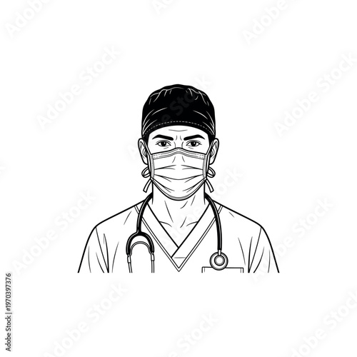 Female doctor wearing face mask.