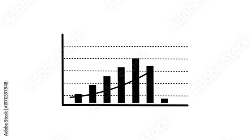 Simple black and white bar graph illustrating increasing data points