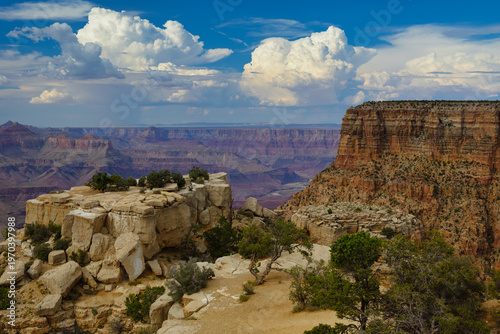 Quadro em tela Grand Canyon and Summer Clouds