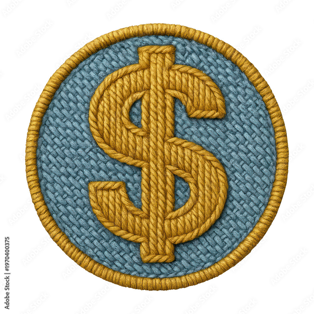 Obraz premium PNG Embroidered dollar sign patch
