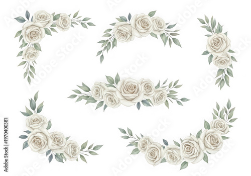 Elegant floral wreath composed of delicate greenery and small blossoms