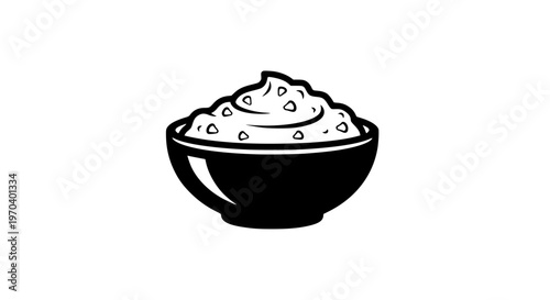 Guacamole dip black white icon