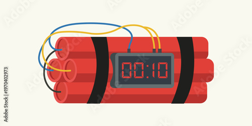 Time Bomb: A close-up illustration of a bomb, showcasing the imminent countdown to an explosion. Tensions rise as the digital timer ticks down. 