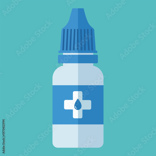 Medication Dropper: A minimalistic illustration of an eye drop bottle, representing care and healthcare.