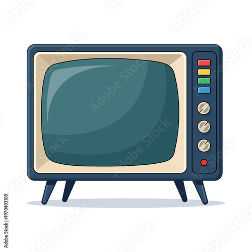Retro Television Icon: This illustration captures a vintage television set, a relic of bygone eras, showcasing the essence of classic broadcasting and entertainment.
