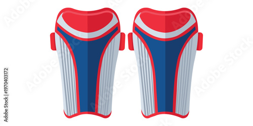 Shin Guards: A pair of vibrant shin guards, meticulously designed for sport protection, embodying safety and performance.