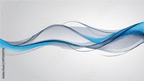 An abstract wave gracefully flows in shades of blue, the gentle lines evoking a sense of calm. The image creates a harmonious blend of fluidity and form.