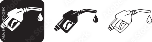 Refuel gun icon bold vector silhouette style.