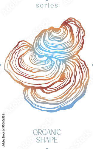 Bild auf Leinwand Bracket Fungus Organic Shape Vector Abstract Tree Mushroom Element
