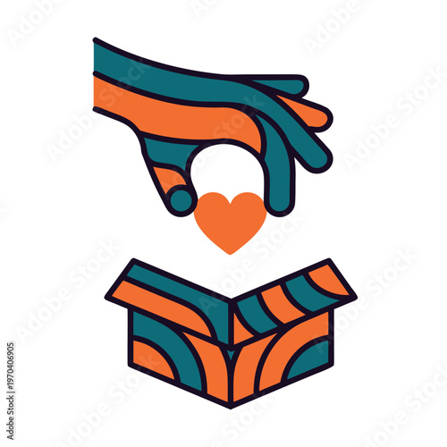 Giving Hand With Open Box