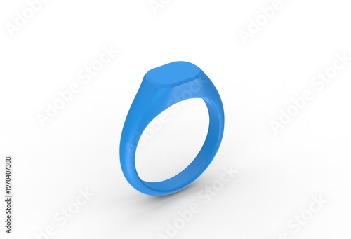 3D illustration of Signet ring on white background
