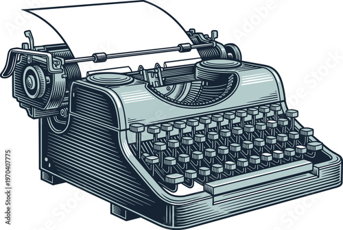 A vintage typewriter with a sheet of paper inserted for writing