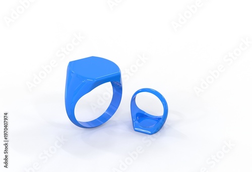 3D illustration of Signet ring on white background
