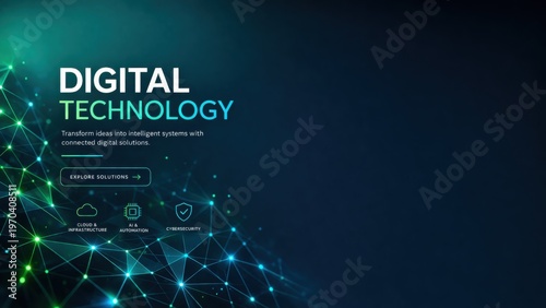 Digital technology banner with circuit lines representing AI development and artificial intelligence innovation background