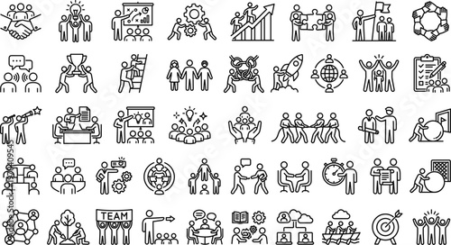 win-win negotiation and eco-friendly growth concepts flat design vector illustration