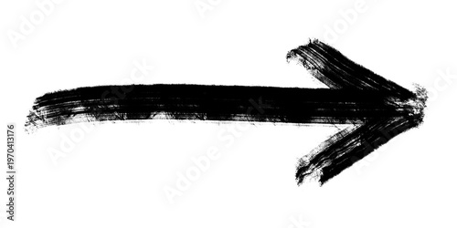 Foto Hand painted black brushstroke arrow