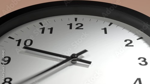 Clock Face on Beige Wall Time Lapse Minimal Interior Time Passing Concept 4K