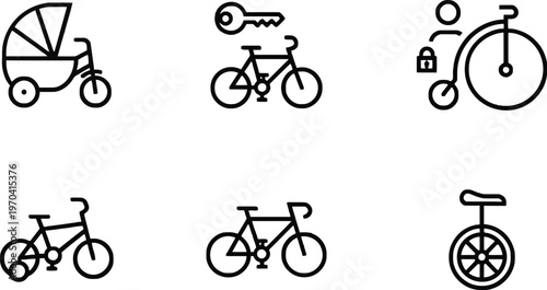 Vintage transportation icons a collection of classic vehicles and related objects